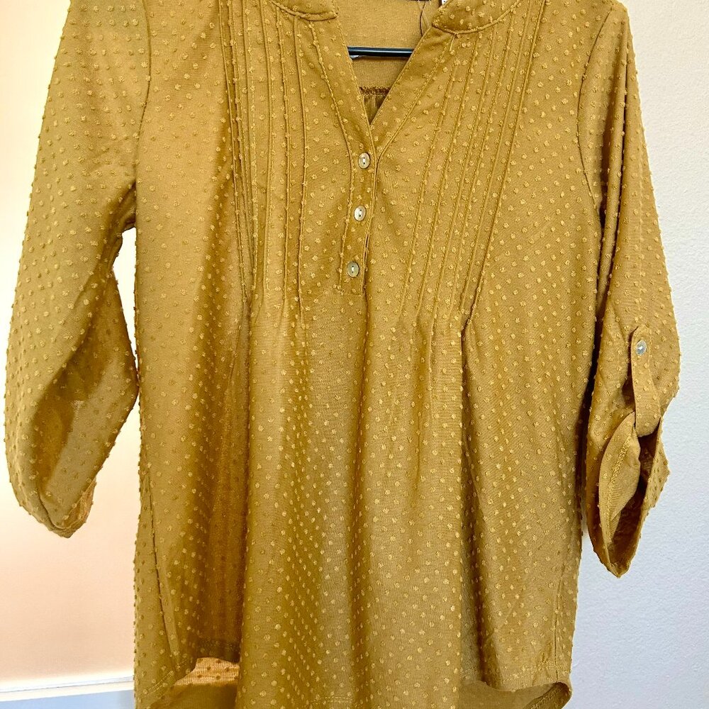 Yellow Swiss Dot Textured Top